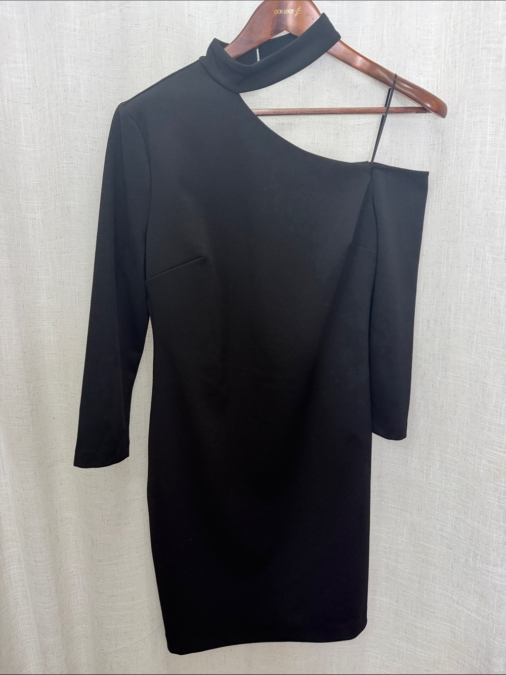 Trina Turk Asymmetrical One-Shoulder Black Dress Size 8 Excellent Condition